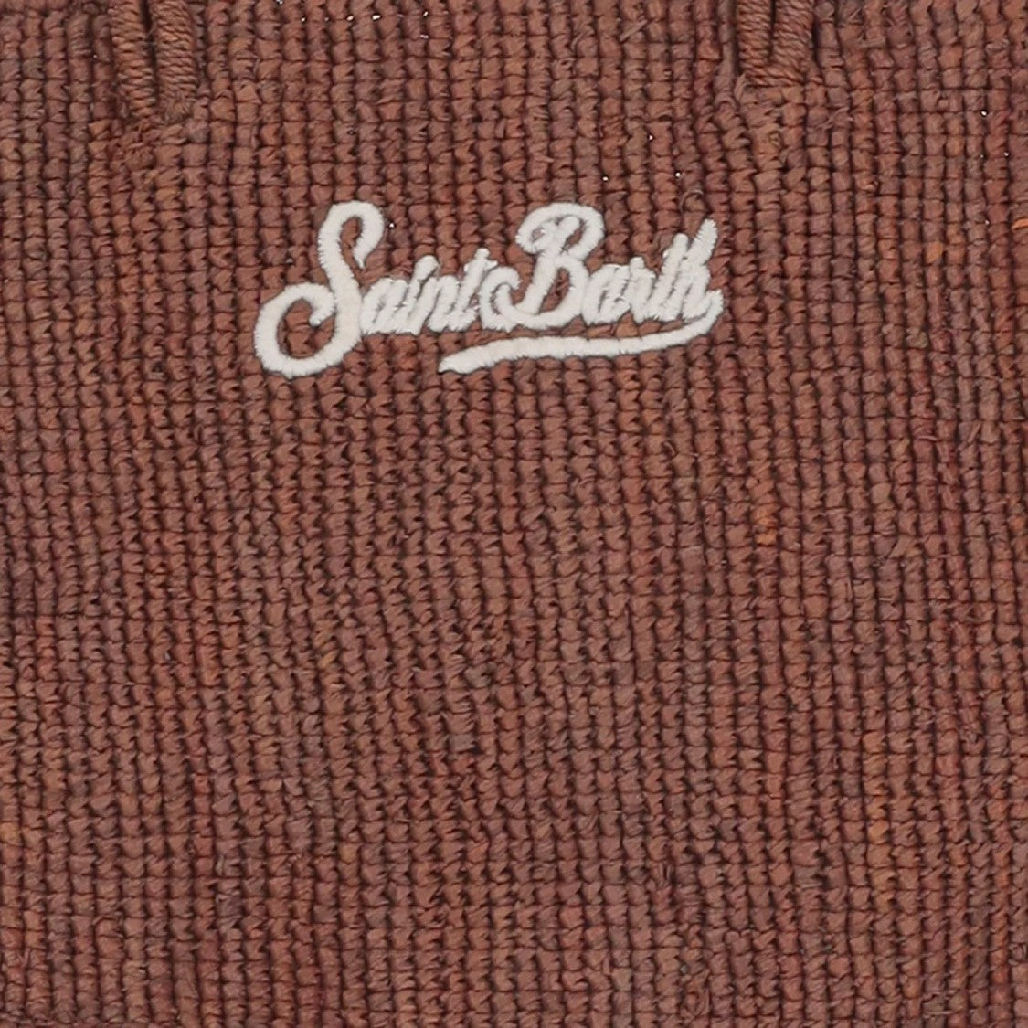 Mc2 Saint Barth Textured Woven Medium Tote Bag With Embroidered Logo