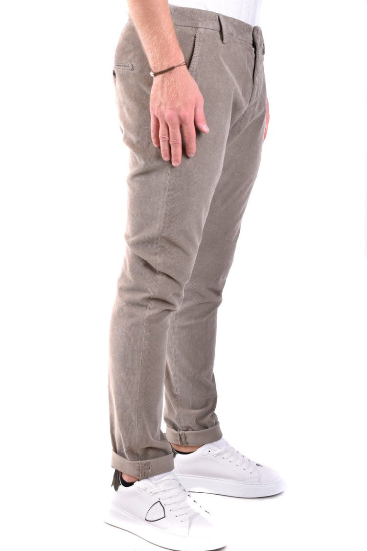Jacob Cohen Tailored Grey Trousers With Subtle Texture And Rolled Cuffs