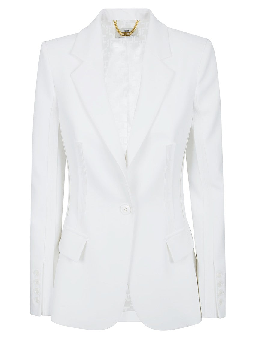 Elisabetta Franchi Double-Layer Stretch Crepe Jacket