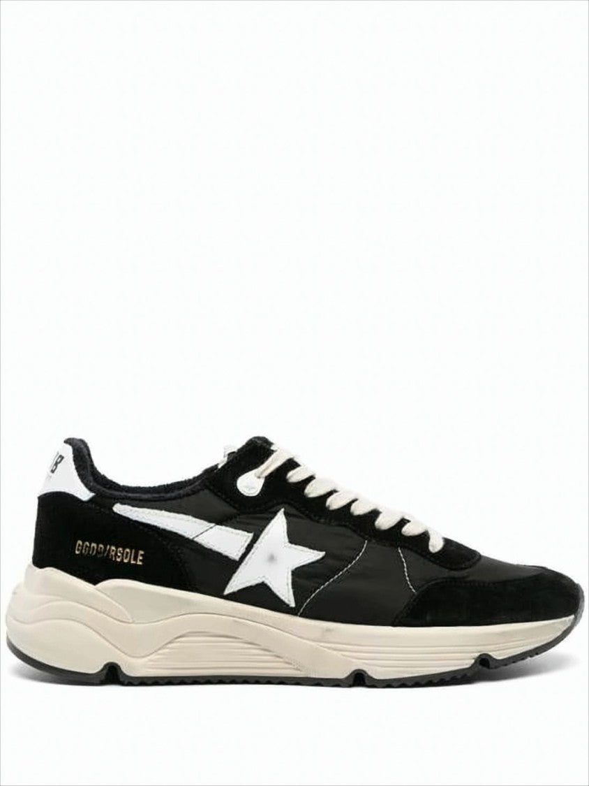 Golden Goose Black Leather Sneakers With Contrasting Design Elements