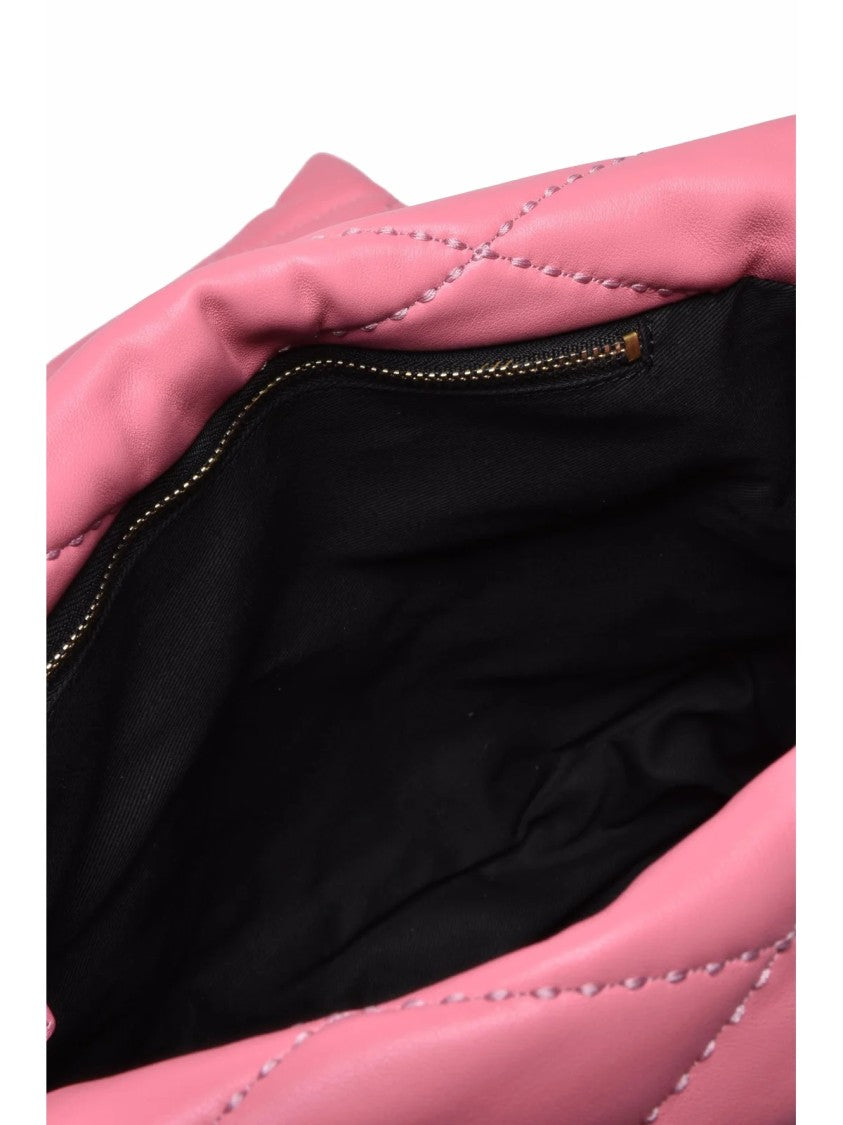 Gava Pink Leather Matelassé Shoulder Bag