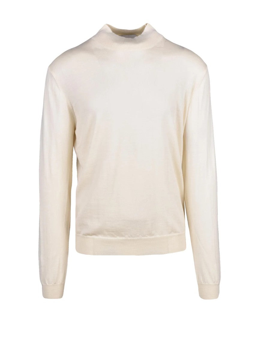 Dressism. Butter-Colored Turtleneck Knit In Extrafine Merino Wool