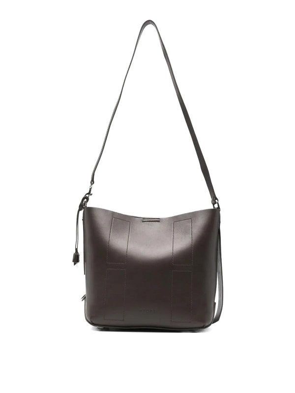 Hogan Refined Palissandro Leather Hobo Tote