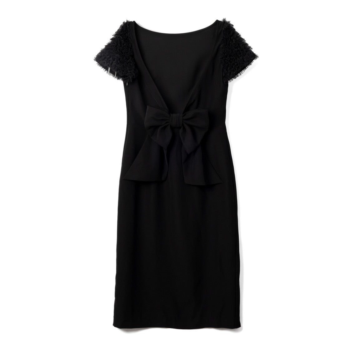 Viktor & Rolf Black Evening Dress With Textured Puff Sleeves
