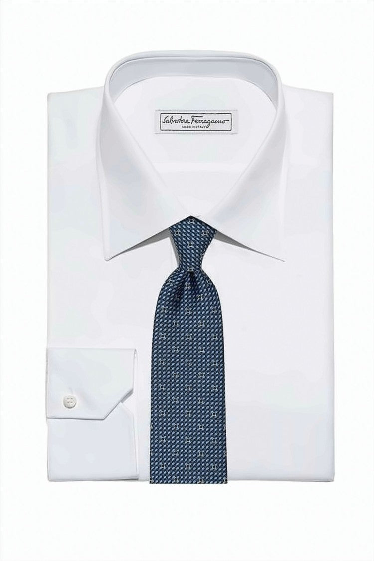 Salvatore Ferragamo Textured Blue Silk Tie