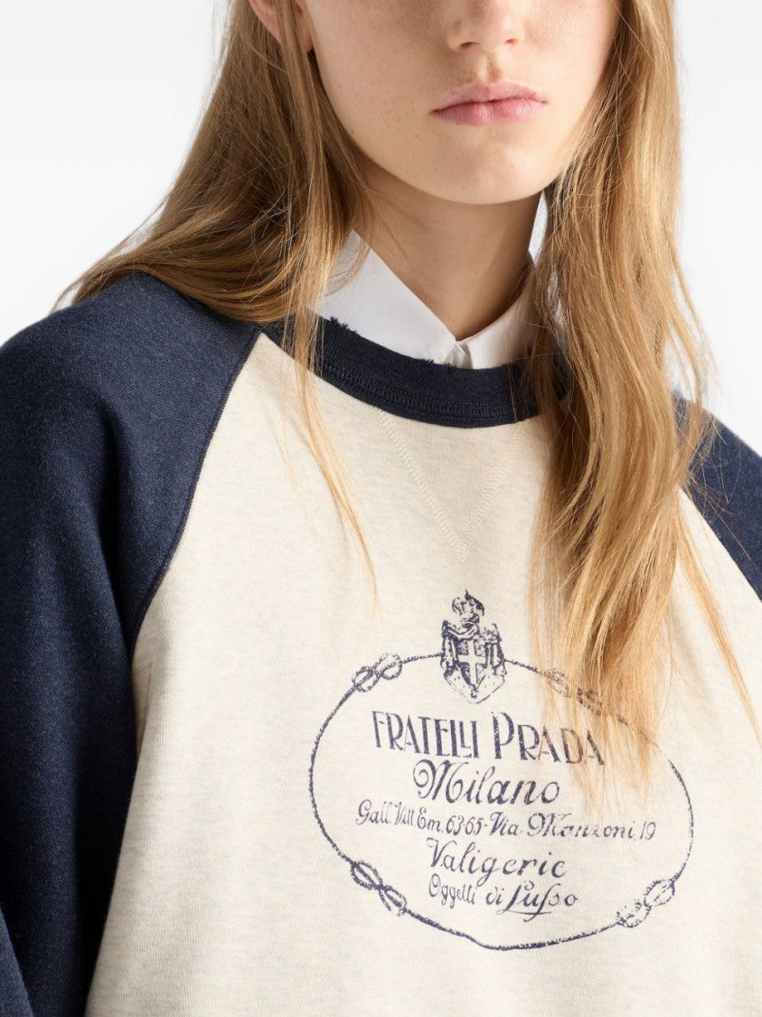 Prada Raglan Vintage Logo Sleeve Sweater