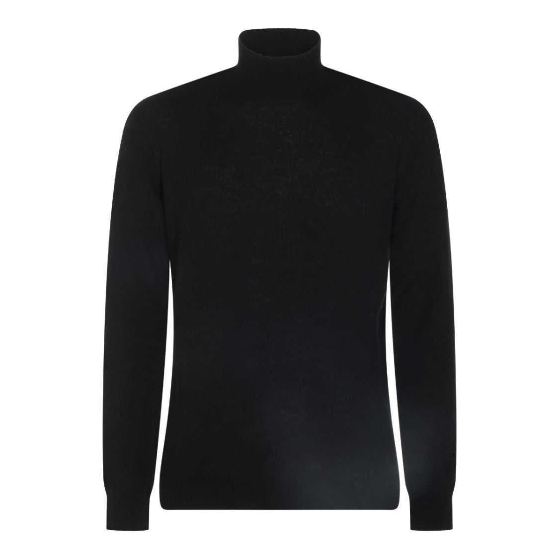 Altea High Ribbed Collar Black Wool Sweater