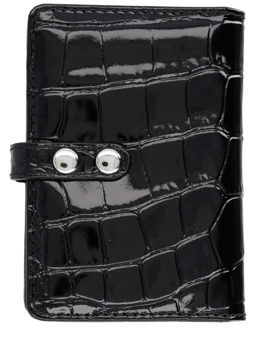 Vivienne Westwood Black Crocodile-Embossed Calfskin Leather Wallet