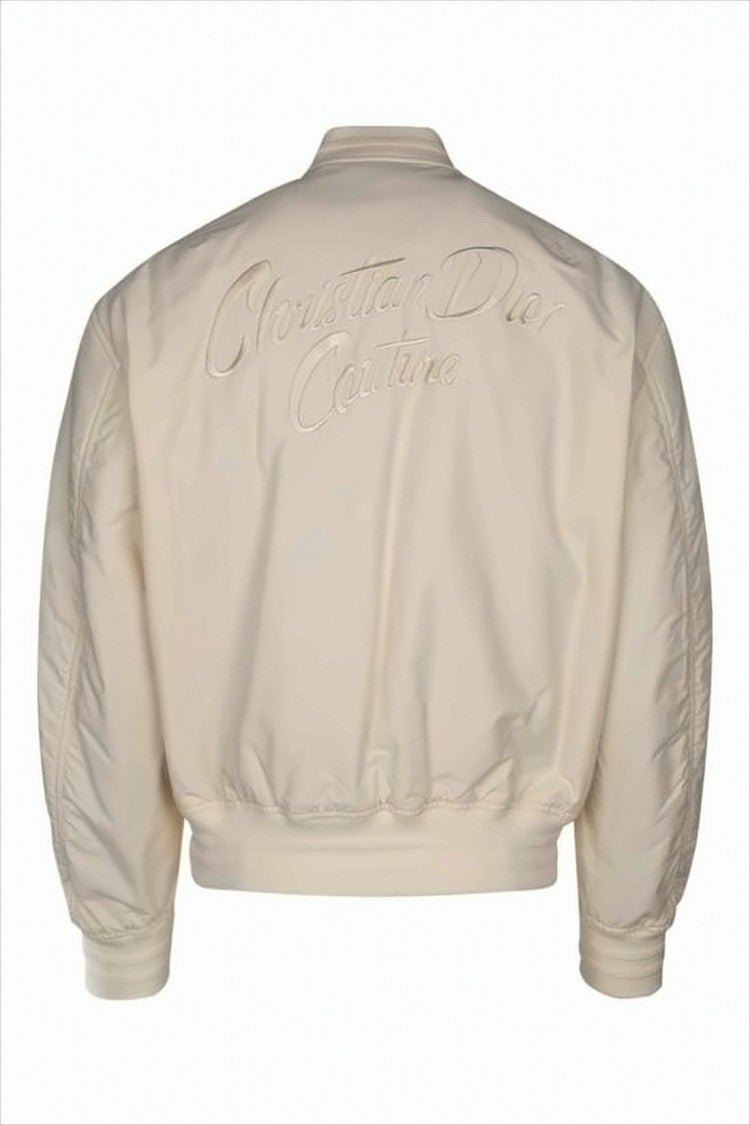 Christian Dior Cropped Bomber Jacket With Structured Shoulders And Logo Details