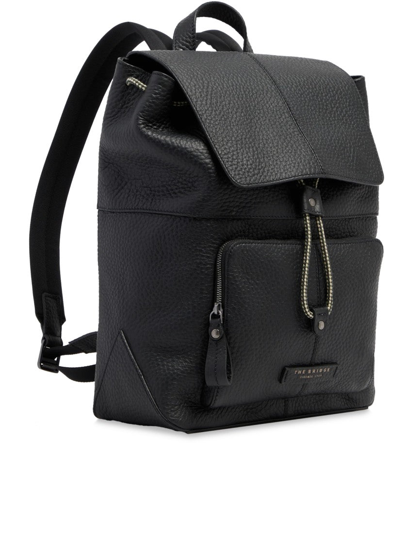 The Bridge Pebbled Texture Structured Backpack With Drawstring Closure