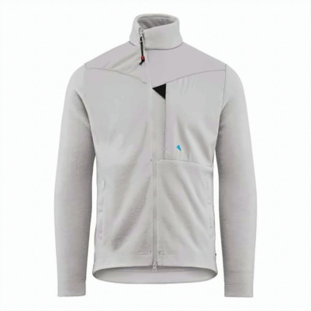 Klattermusen Light Grey Fitted Jacket With High Collar And Subtle Textures