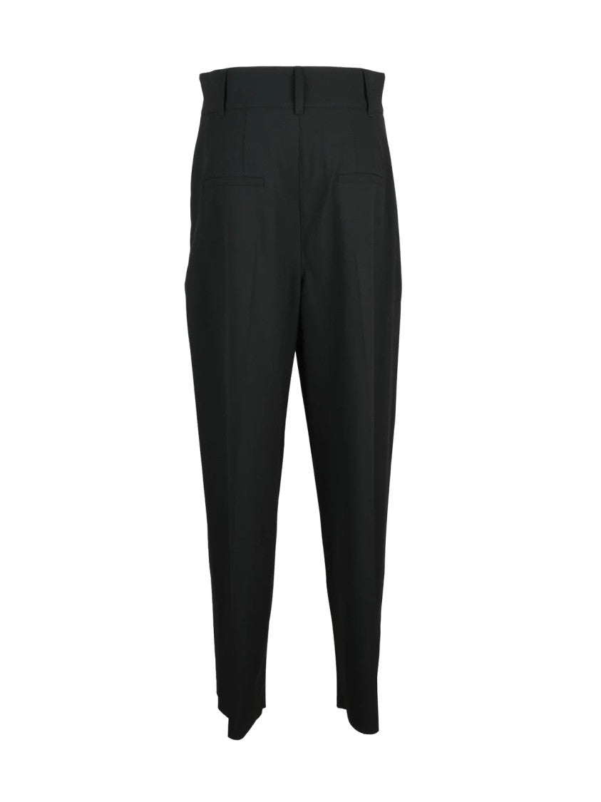 Marella High-Waisted Trousers With Pleated Detail And Tapered Leg