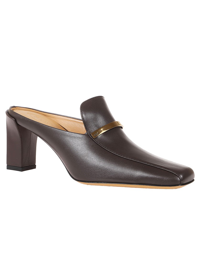 Tod's Mules With Pointed Toe And Gold Accents
