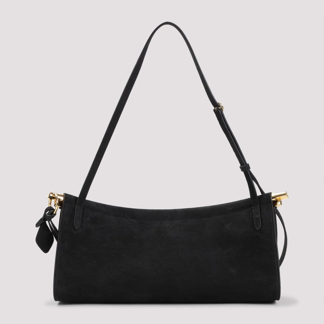 Alaïa Curved Black Nabuk Calf Leather Shoulder Bag