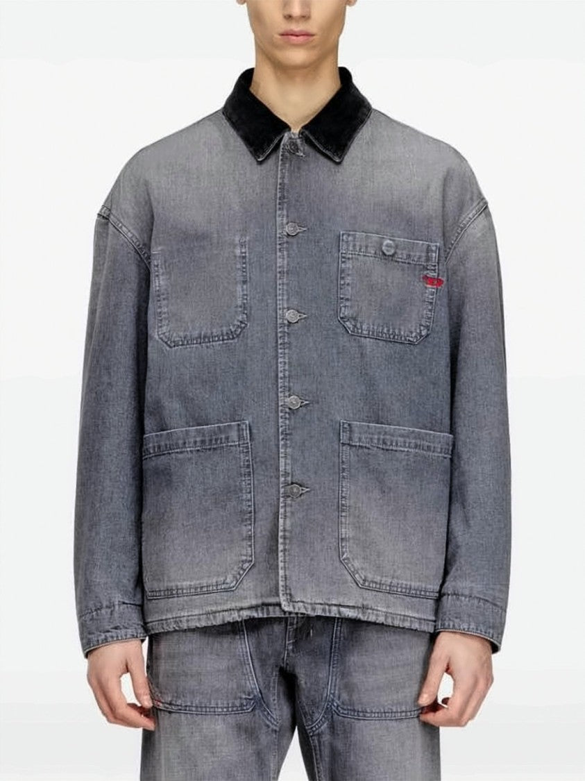 Diesel Relaxed-Fit Faded Grey Denim Jacket