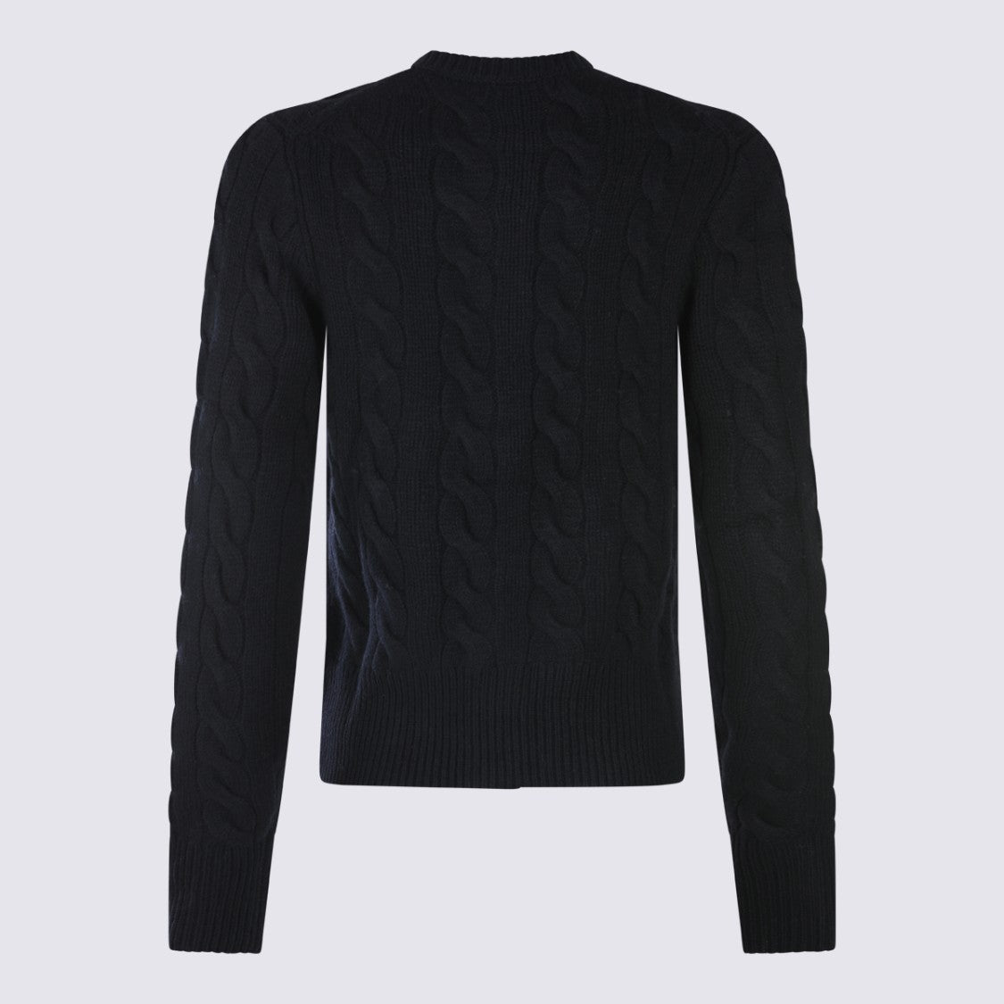 Polo Ralph Lauren Black Cable-Knit Cardigan With Embroidered Logo