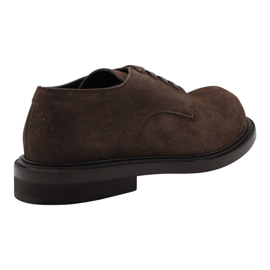 Moschino Rounded Toe Lace-Up Flat Shoes