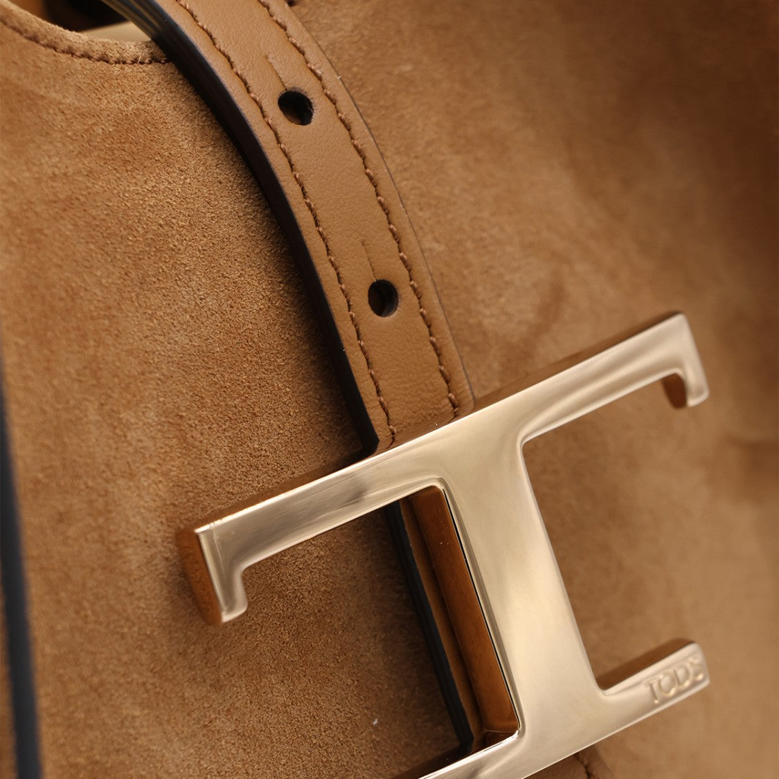 Tod's Suede Tote Bag With Metallic T-Buckle