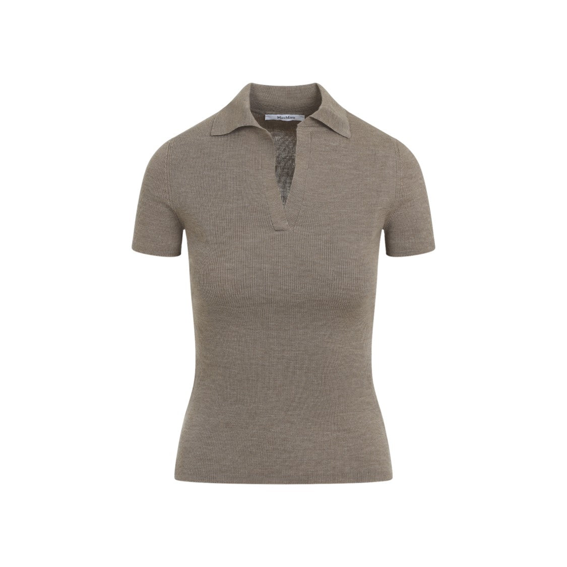 Max Mara Fitted Short-Sleeved Virgin Wool Sweater