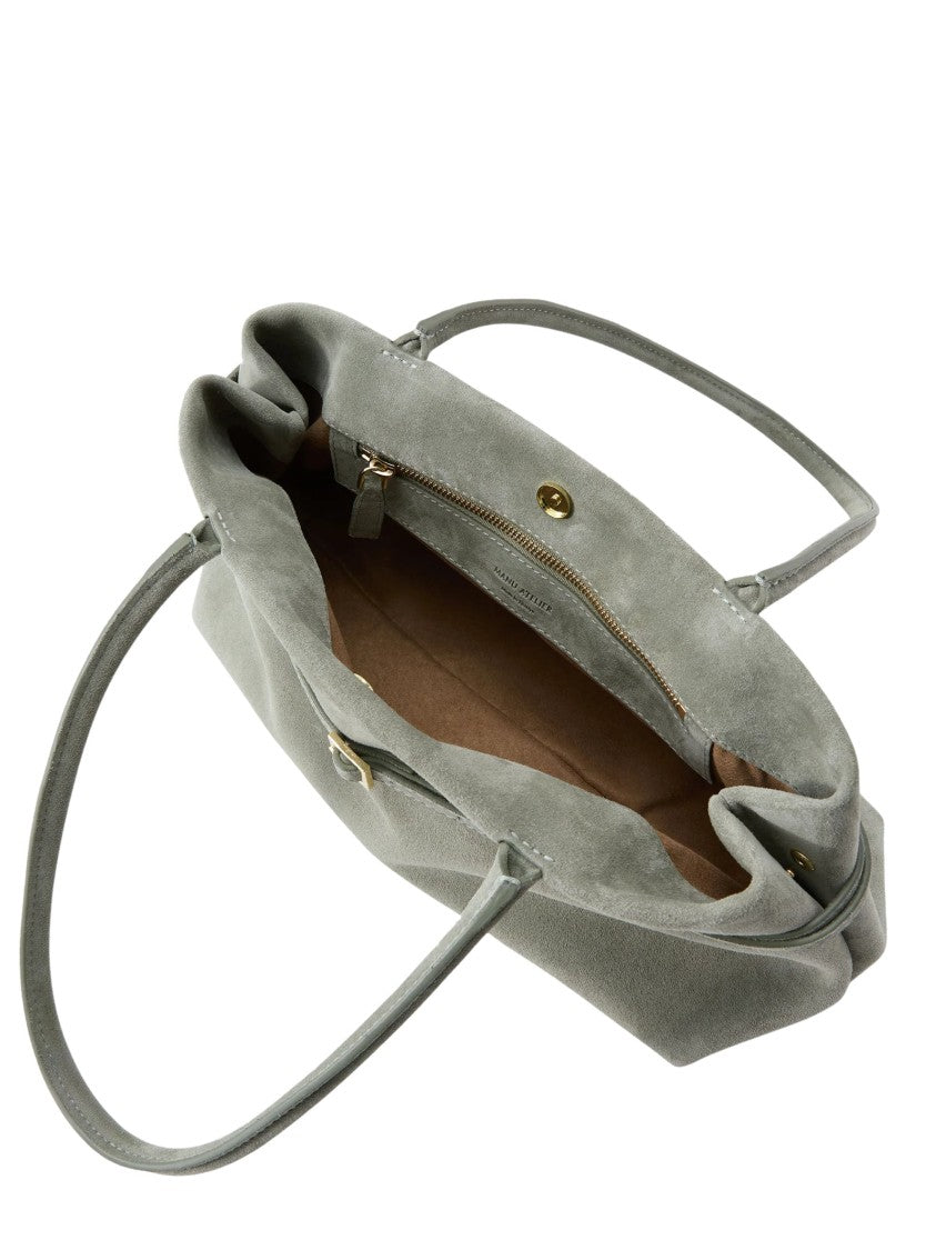 Manu Atelier Green Le Cambon East West Leather Shoulder Bag
