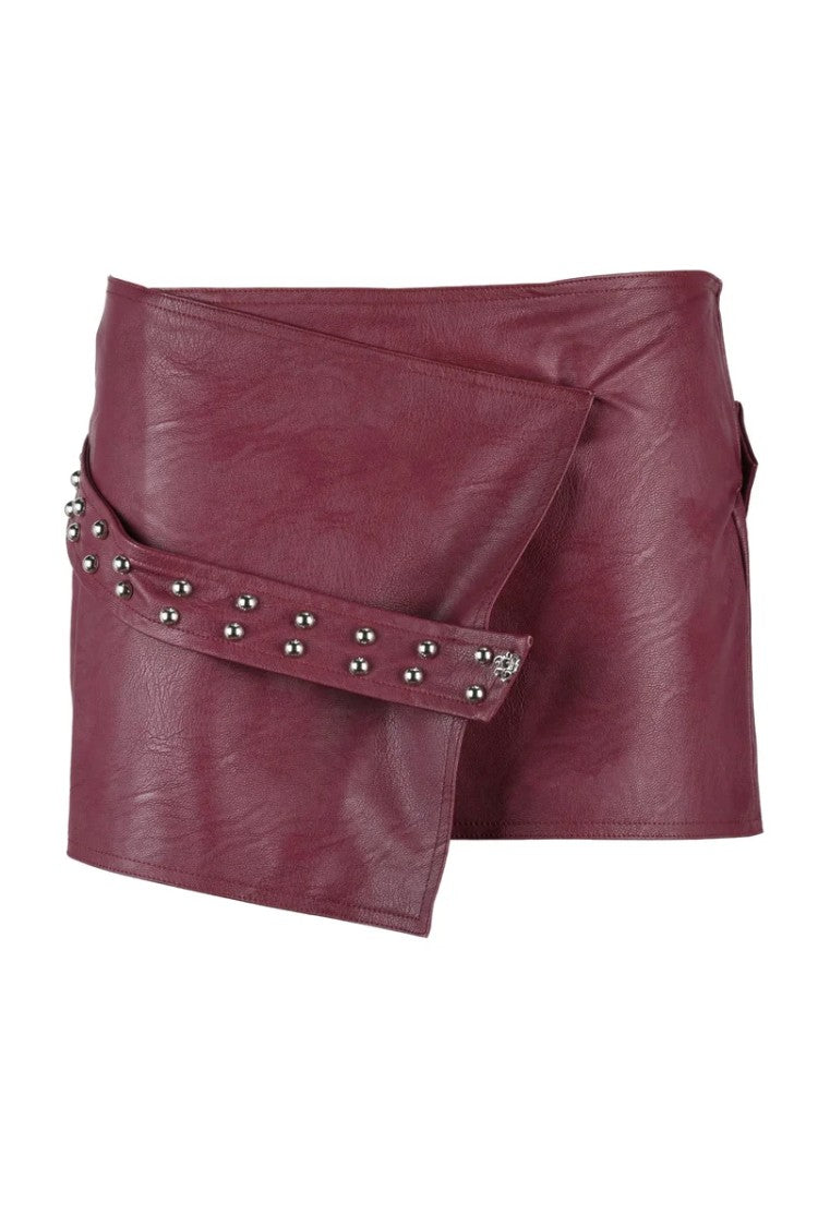 Aniye By Faux Leather Mini Skirt - Red