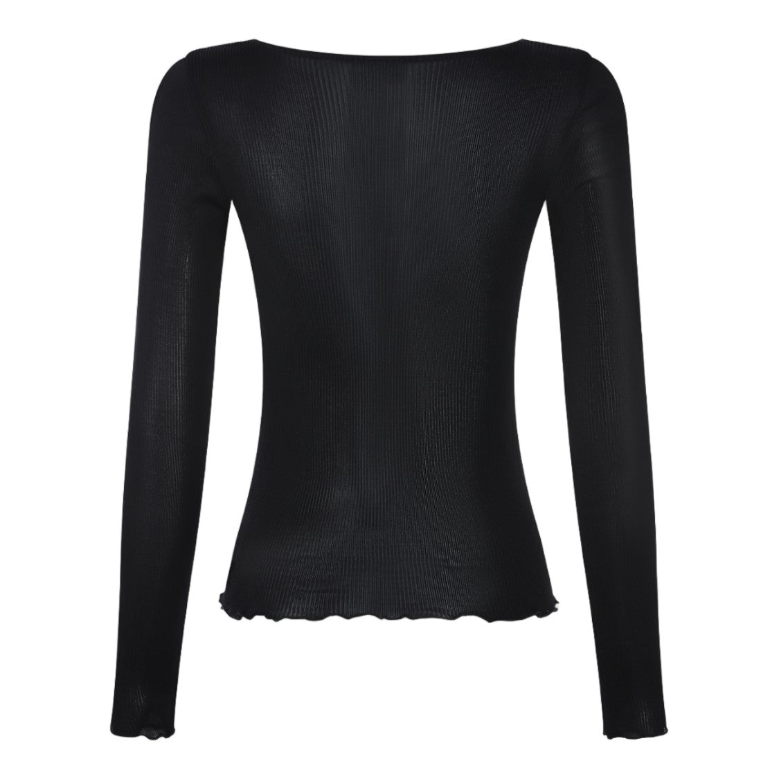 Saint Laurent Fitted Long-Sleeved Top With Deep Scoop Neckline