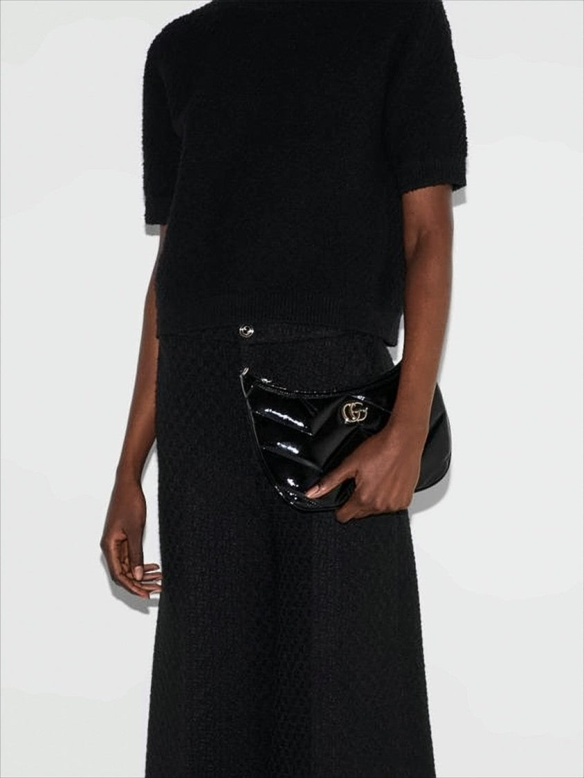 Gucci Chevron Quilted Black Leather Shoulder Bag