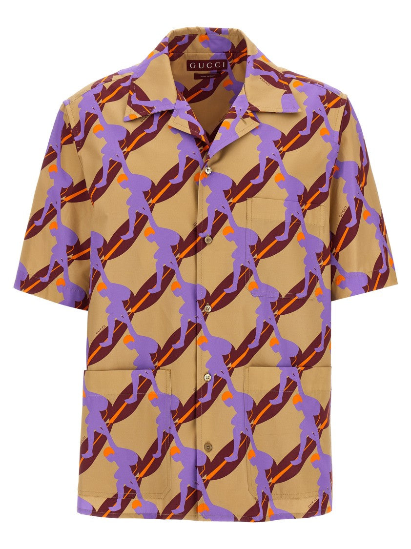 Gucci Twisted Surf Print Cotton Shirt