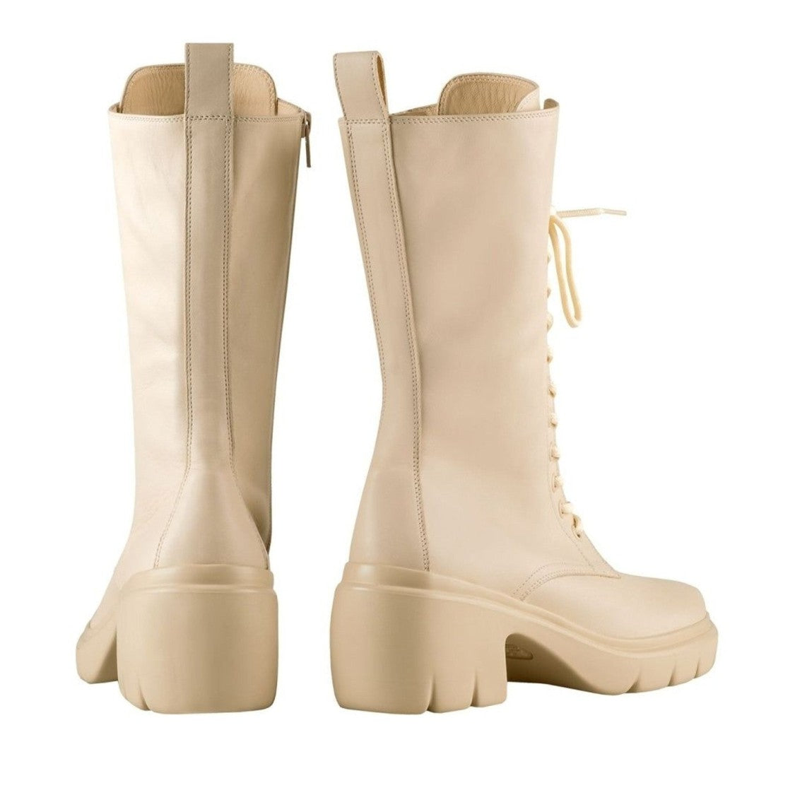 Högl Beige Louise Mid-Height Lace-Up Leather Ankle Boots