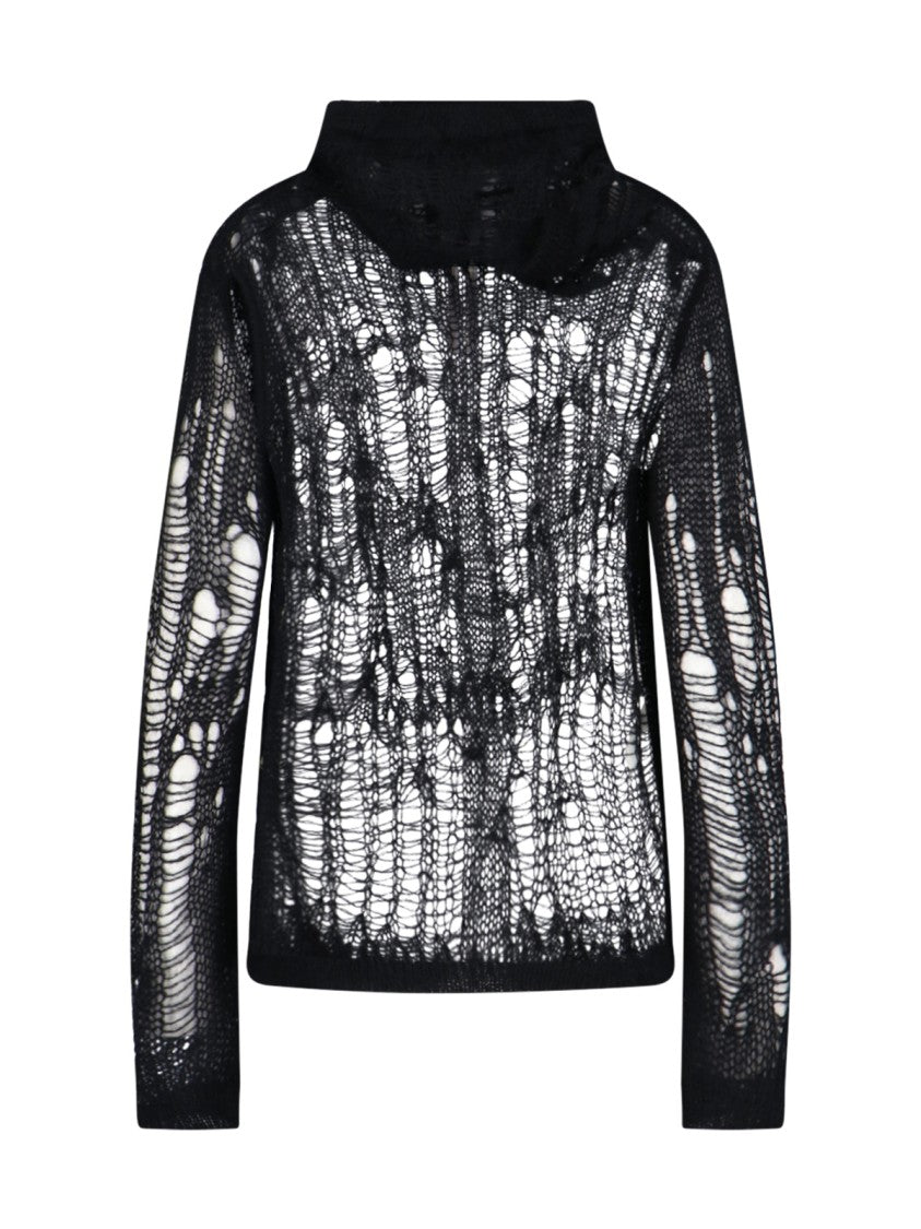 Rick Owens Tommy High Neck Sweater – Black