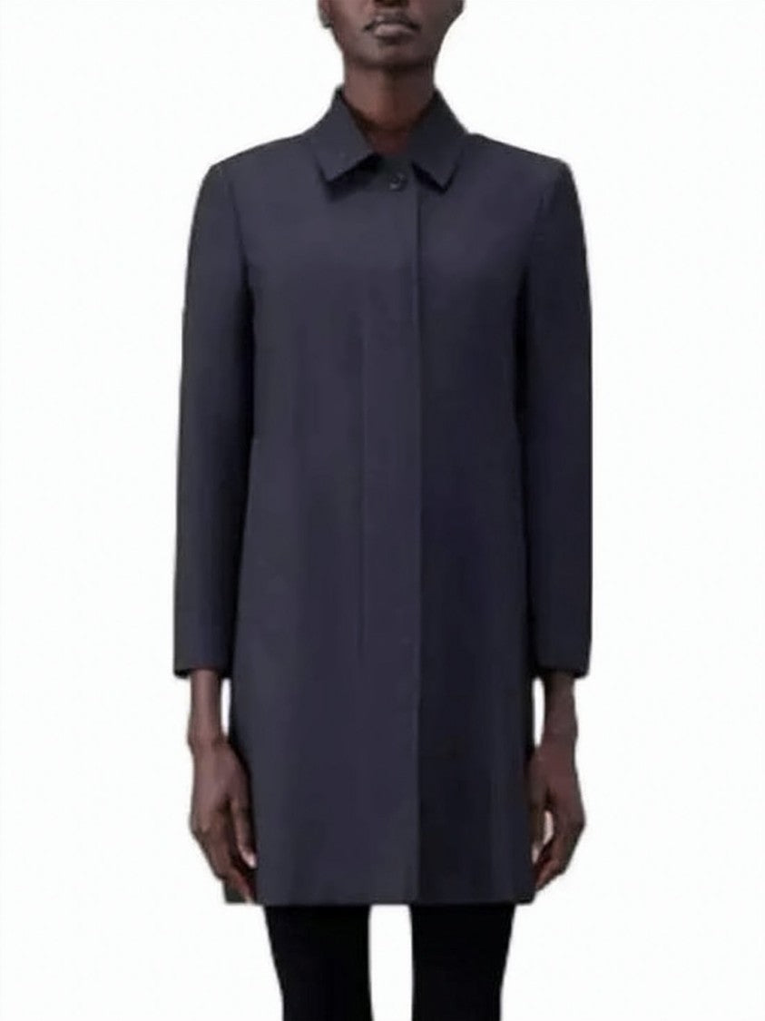 Thom Browne Blue Wool Jacket With Concealed Button Placket