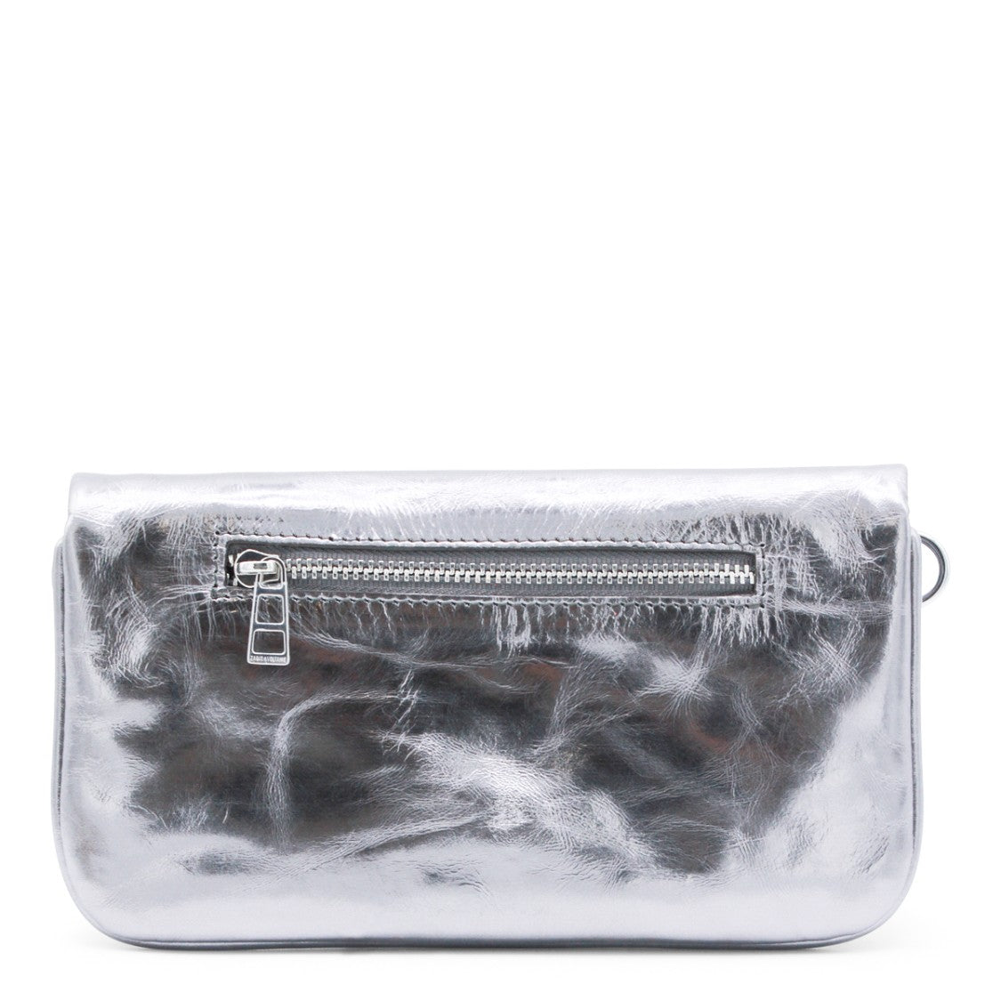 Zadig & Voltaire Silver Leather Rock Nano Vintage Metal Shoulder Bag