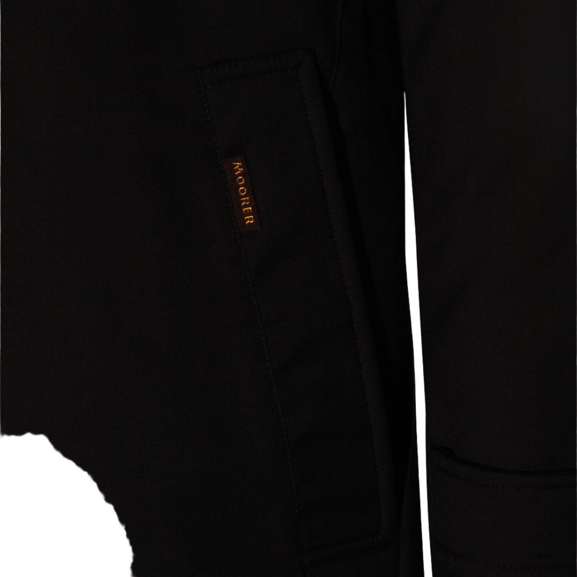 Moorer Hooded Black Coat With Concealed Closure