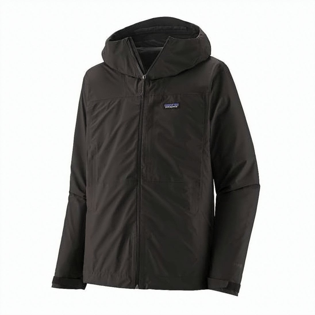 Patagonia Hooded Black Patagonia Jacket With Front Zipper Closure