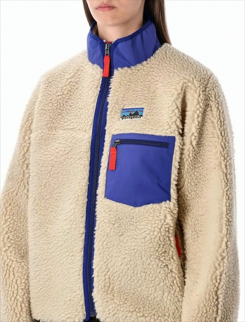 Patagonia Textured Fleece Jacket With Color Accents