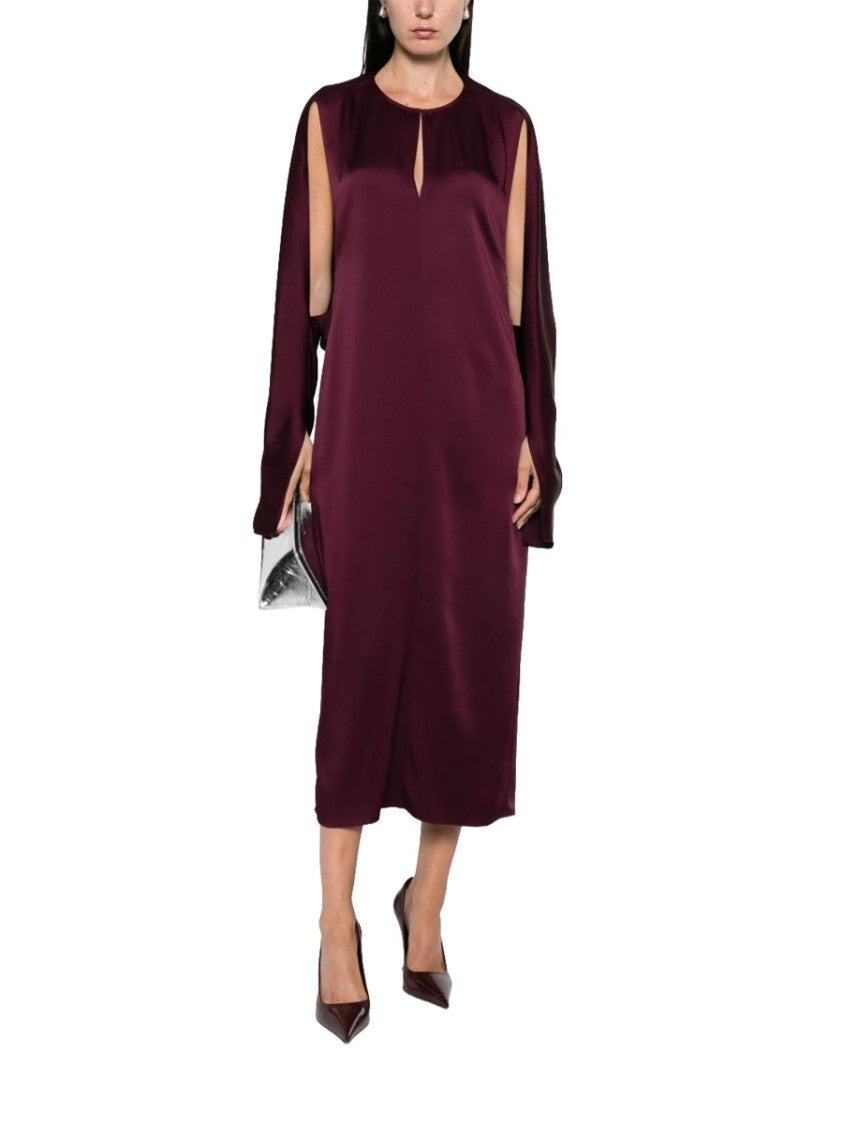 Stella McCartney Dress Satin Cutout Midi Red