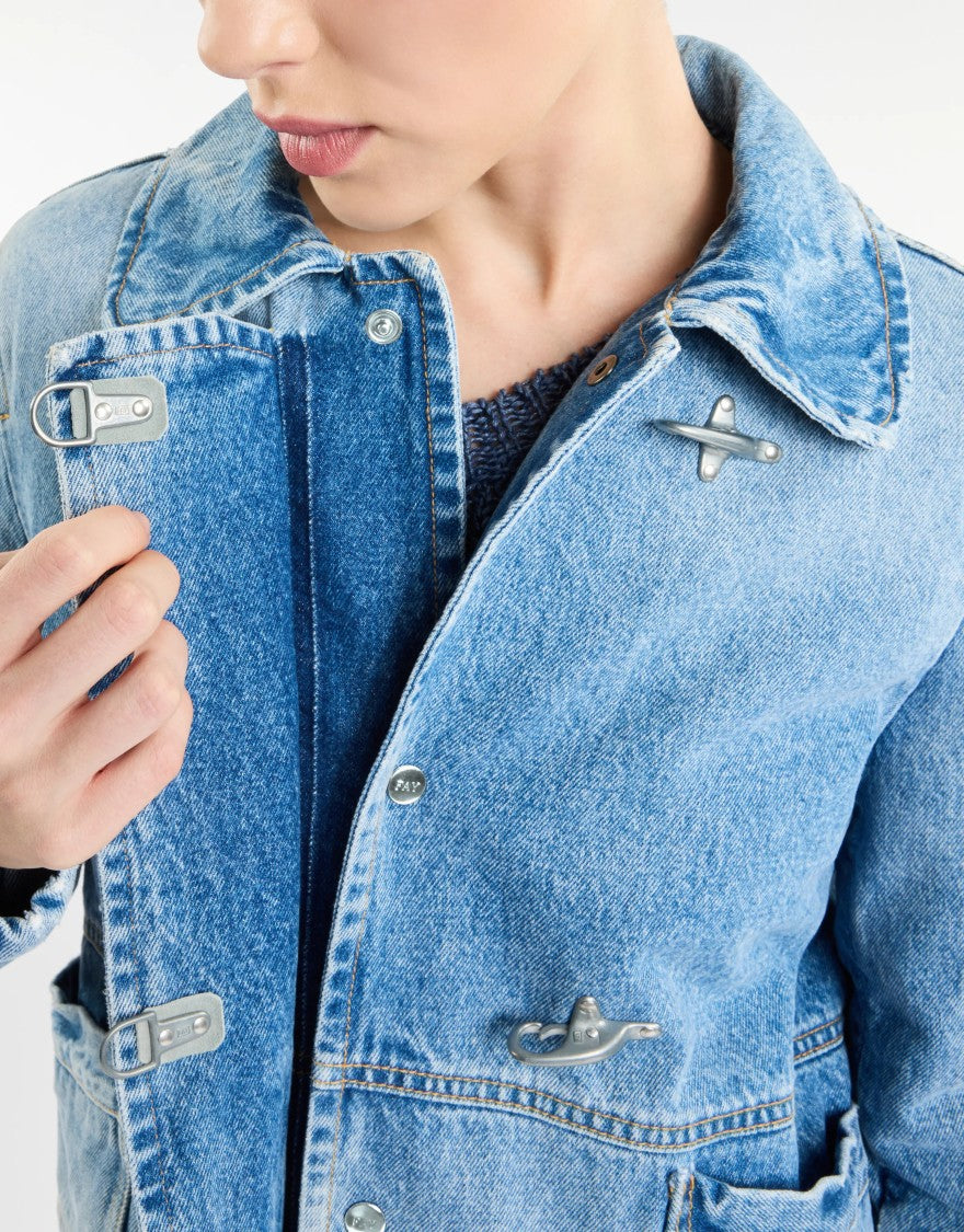 Fay Denim Jacket With Oversized Collar