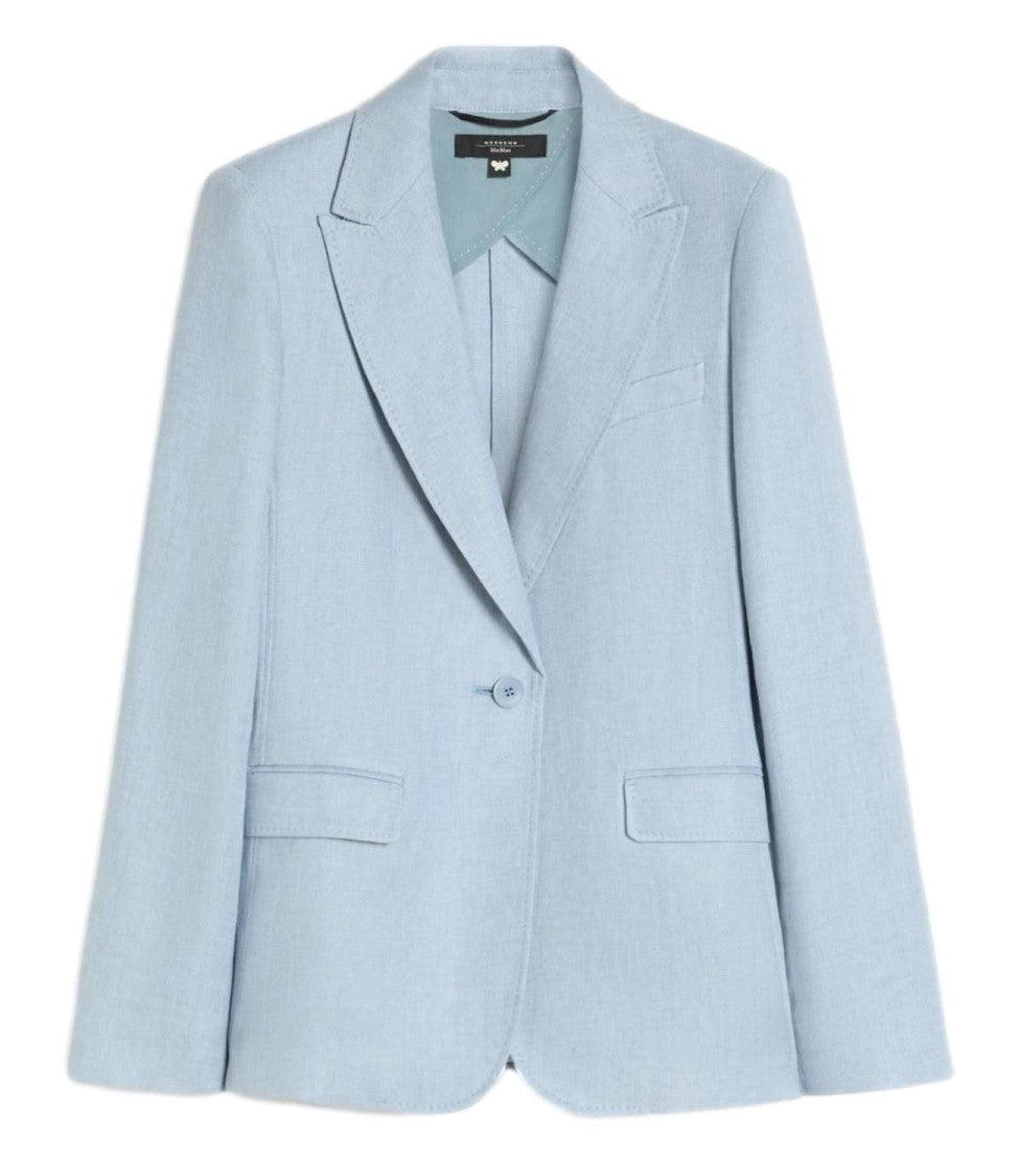 Max Mara Light Blue Wkdnalut Wool Jacket