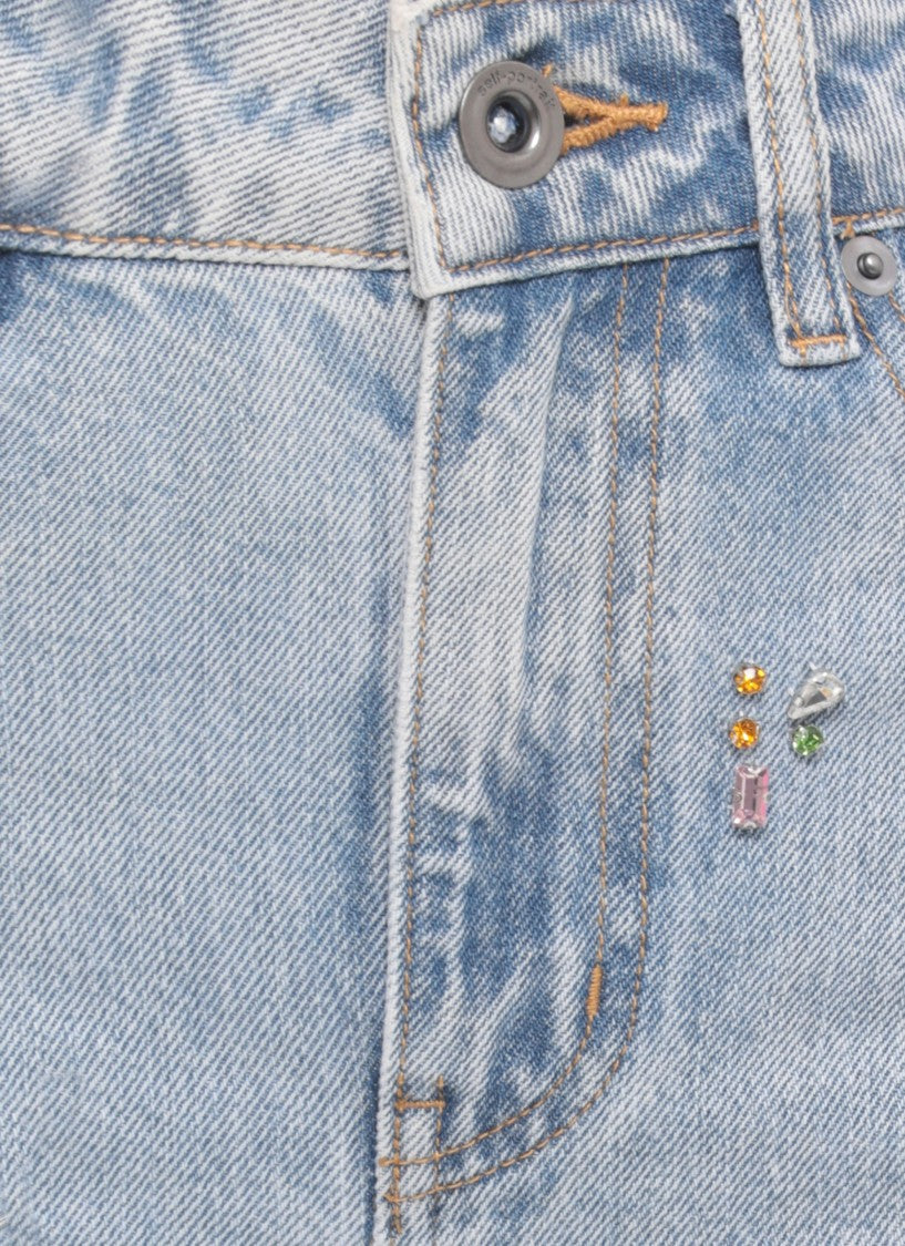 Self-Portrait Light Blue Wide-Leg Jeans