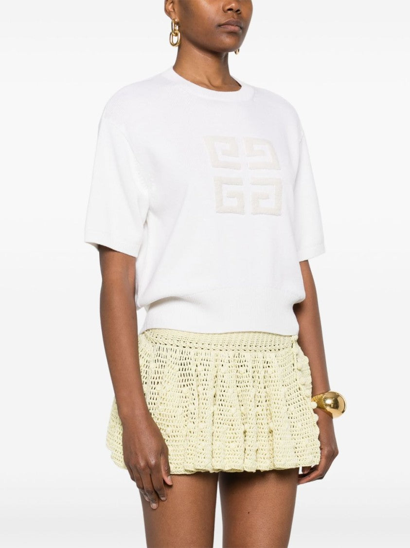 Givenchy White Crew Neck Short Sleeve Sweater
