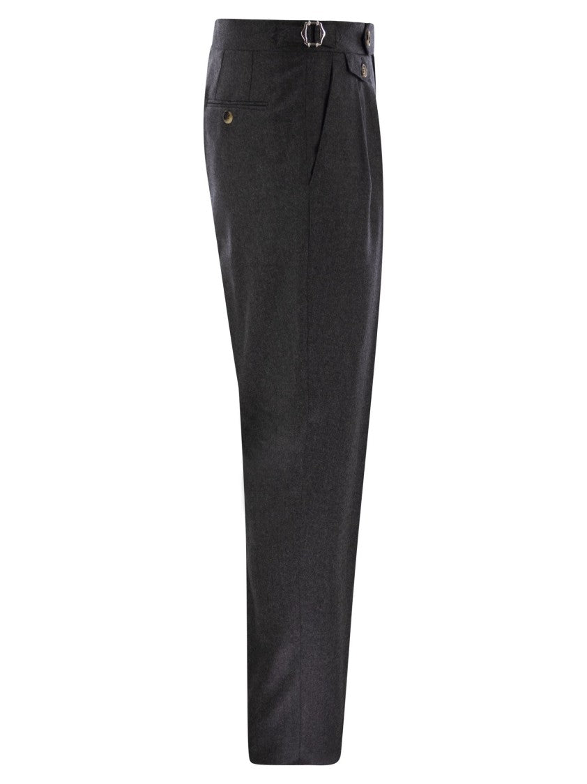 Brunello Cucinelli Tailor-Fit Trousers In Virgin Wool Canvas