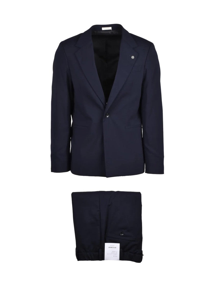 Officina 36 Blue Polyester Wool Lycra Sartorial Suit