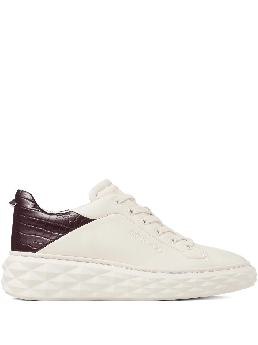 Jimmy Choo White Diamond Sculptural Nappa Sneakers