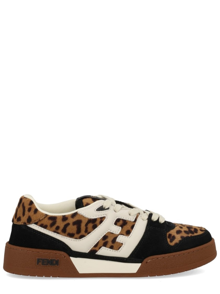 Fendi Leopard Fendi Match Suede Sneakers