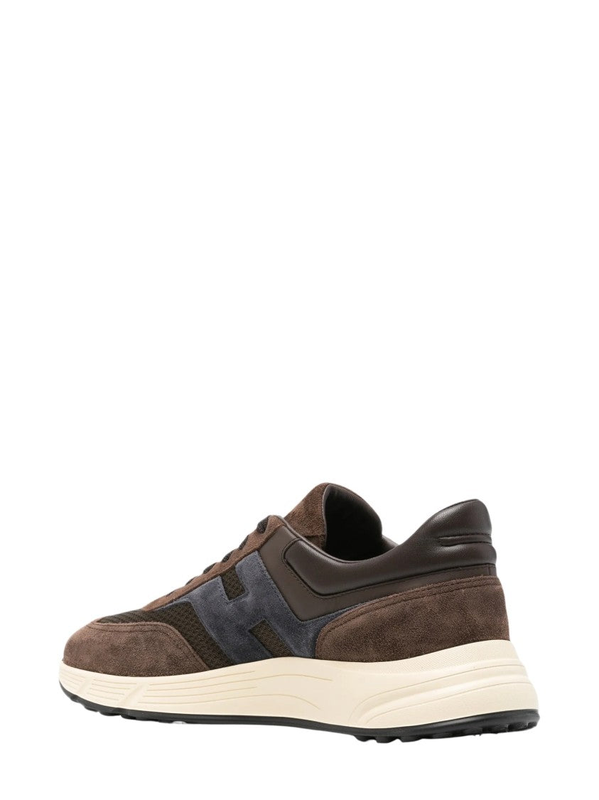 Hogan Brown Logo-Patch Sneakers