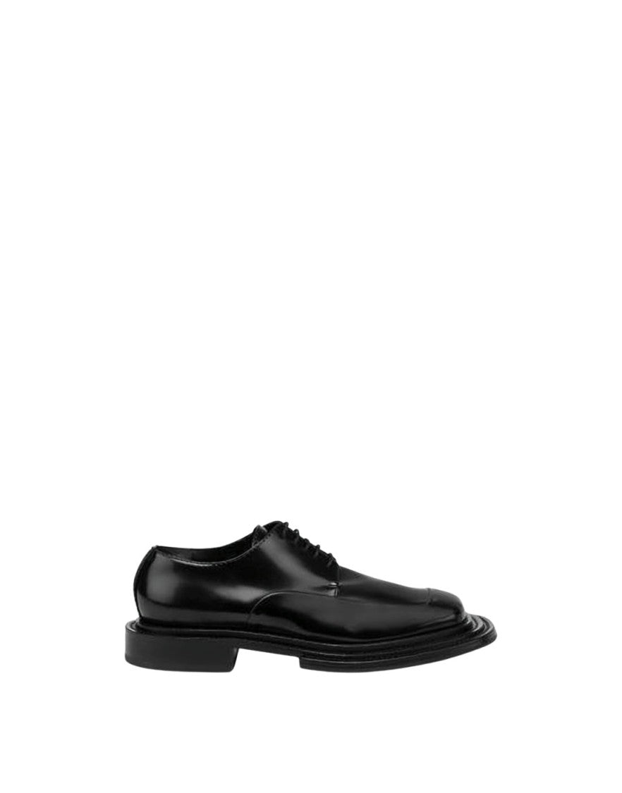 Moschino Polished Black Calf Leather Mule Slip-Ons
