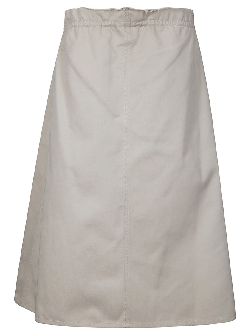 Mm6 By Maison Margiela Maxi Skirt With Elasticized Waist And Distressed Finish