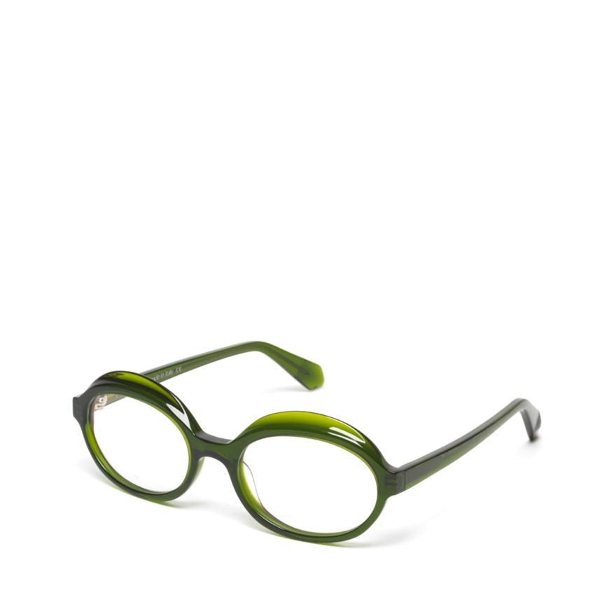 Rewind Gravity Gradient Green Oval Frame Eyeglasses With Glossy Finish