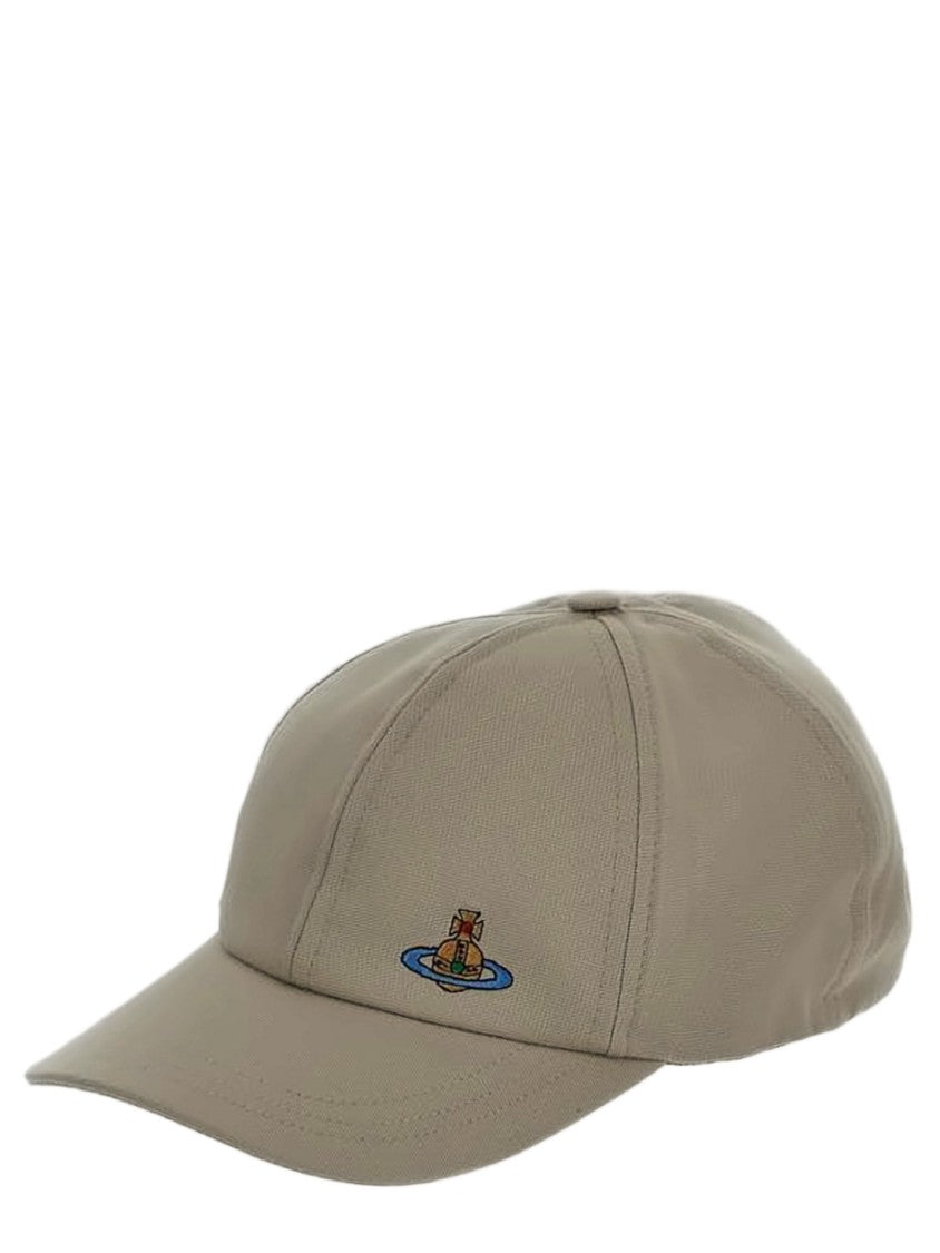 Vivienne Westwood Cotton Baseball Cap With Embroidered Emblem