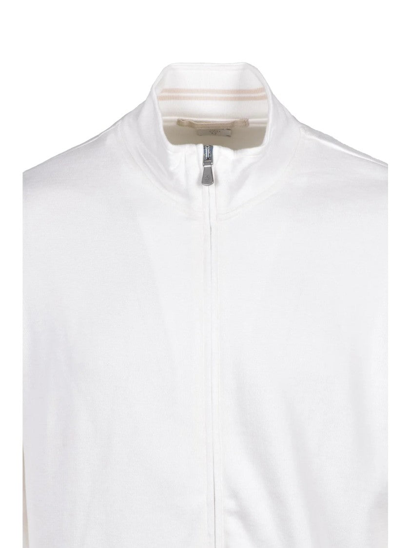 Eleventy Minimalist Zip-Up Sweatshirt With High Collar And Discreet Pockets